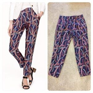J Crew Patterned Silk Slacks | Size 6